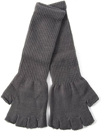 Gravity Threads Long 11" Knit Warm Fingerless Gloves, Khaki at Amazon Women’s Clothing store