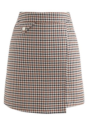 Fake Pocket Plaid Bud Skirt - Retro, Indie and Unique Fashion