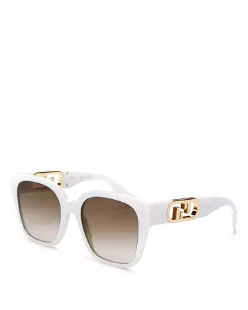 Fendi O'Lock Polarized Square Sunglasses, 54mm | Bloomingdale's