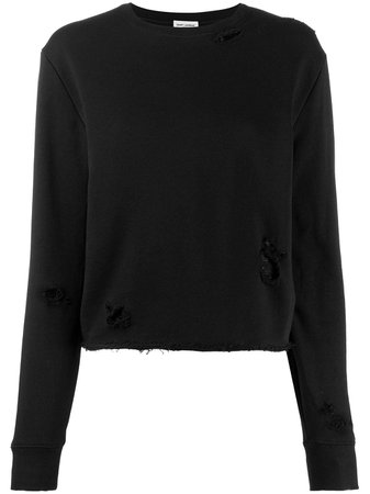 Saint Laurent Distressed Details Knitted Sweater
