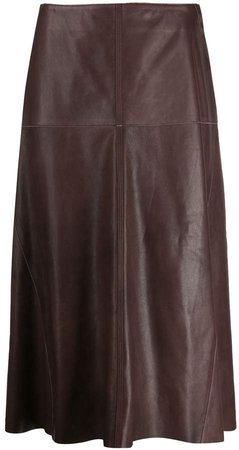 Arma panelled leather skirt