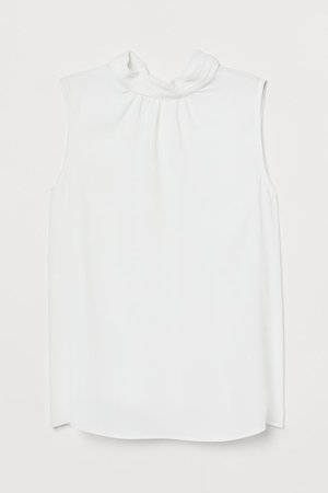 Sleeveless Blouse - White - Ladies | H&M US
