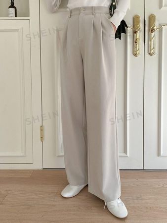 DAZY Plicated Detail Suit Pants | SHEIN