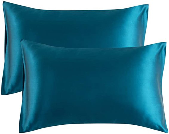 Amazon.com: Bedsure Satin Pillowcase for Hair and Skin, 2-Pack - Standard Size (20x26 inches) Pillow Cases - Satin Pillow Covers with Envelope Closure, Silver Grey: Kitchen & Dining