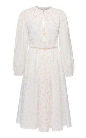 C'Est La Vie Lace-Trimmed Patchwork Floral Cotton Midi Dress by Lena Hoschek | Moda Operandi