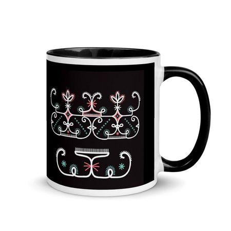 Abenaki Double Curve Mug With Color Inside | Etsy