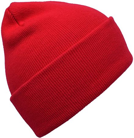 PZLE Winter Hats Red Beanie Skull Caps Knit Hat Ski Cap Cuff Beanie Hats Red … at Amazon Men’s Clothing store