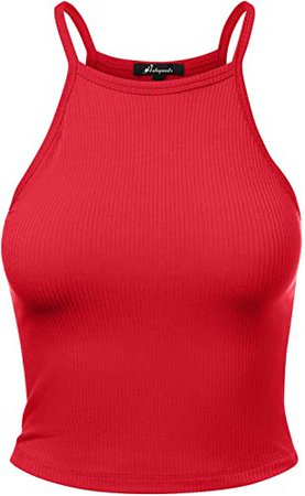 Women's High Neck Ribbed Racerback Halter Tank Tops at Amazon Women’s Clothing store