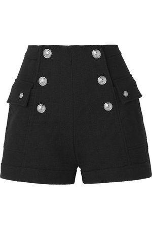 Balmain | Button-embellished cotton shorts | NET-A-PORTER.COM
