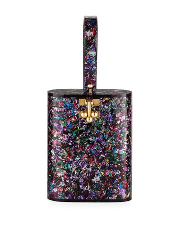 Edie Parker Oval Glitter Minaudiere Bag | Neiman Marcus