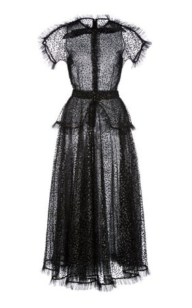 Ruffle-Trimmed Glittered Tulle Maxi Dress By Rodarte | Moda Operandi