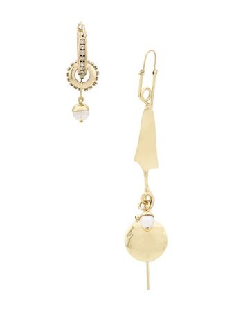 Ellery Asymmetrical Pearl Earrings 9PA229 Gold | Farfetch