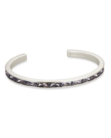 Jack Silver Cuff Bracelet in Charcoal Gray Crystal | Kendra Scott