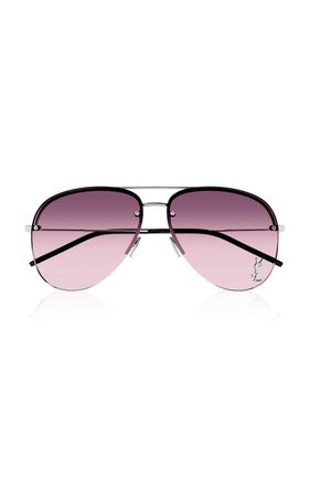 Aviator-Frame Metal Sunglasses By Saint Laurent | Moda Operandi