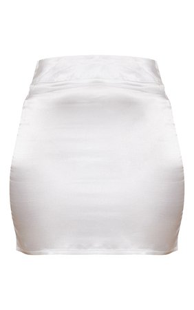 White Satin High Waisted Mini Skirt | PrettyLittleThing USA