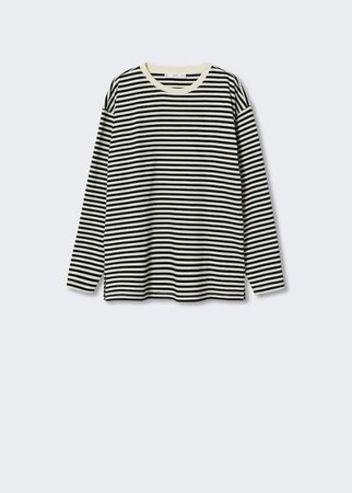 Striped cotton t-shirt - Women | Mango USA