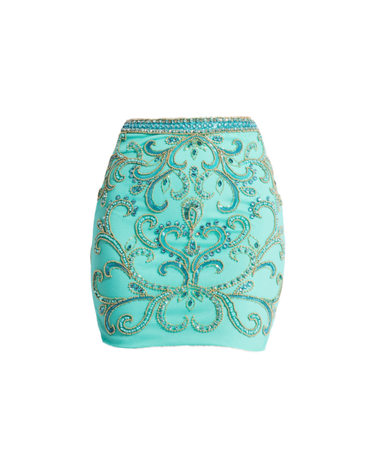 turquoise and gold skirt