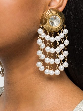 Alessandra Rich Pearl Drop Earrings - Farfetch