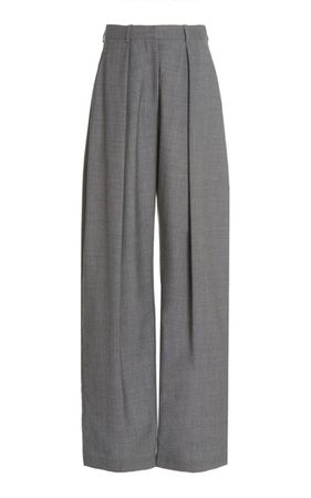 Pleated Wool Wide-Leg Trousers By Victoria Beckham | Moda Operandi
