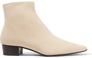 Ambra Suede Ankle Boots - Ivory