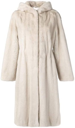 Liska hooded midi coat