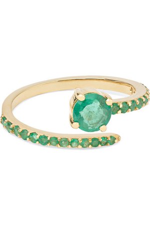 Ileana Makri | Grass Seed 18-karat gold emerald ring | NET-A-PORTER.COM