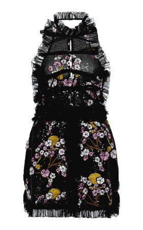 Embroidered Sequined Jacquard Mini Dress by Giambattista Valli | Moda Operandi