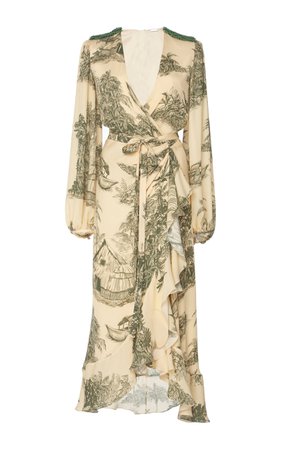 Al Son Del Tambor Silk Midi Dress by Johanna Ortiz | Moda Operandi
