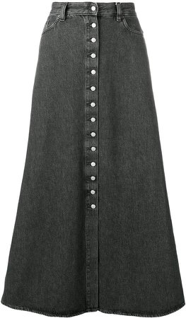 Button-Up Denim Skirt