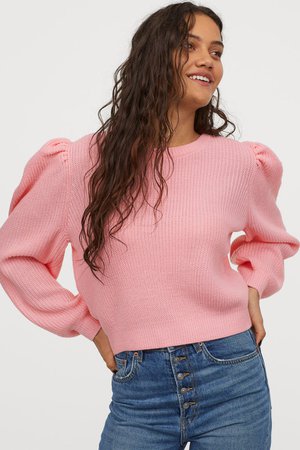 Pullover con maniche sbuffo - Rosa chiaro - DONNA | H&M IT