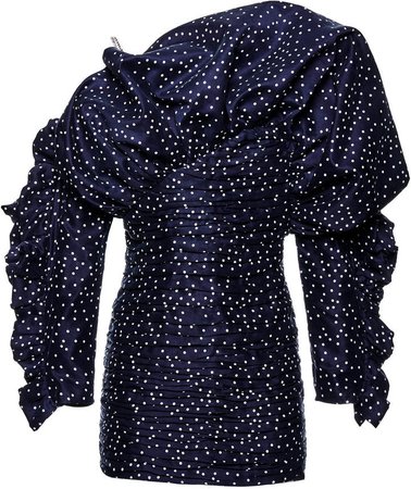 Magda Butrym Trani Polka Dot Taffeta Cold-Shoulder Mini Dress Size: 36