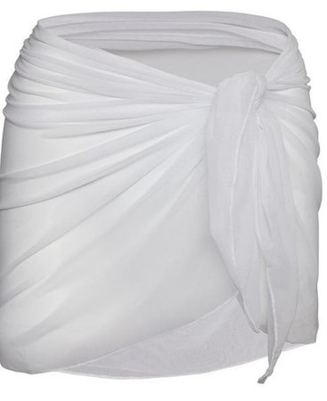 white mesh coverup skirt