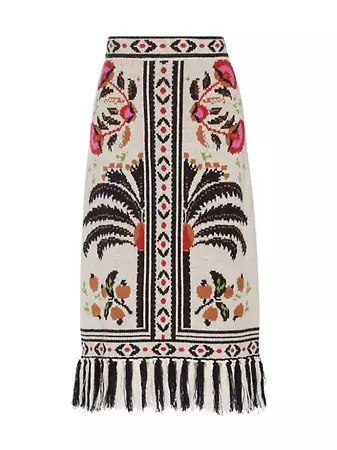 Shop Farm Rio Palms Paradise Sand Knit Midi-Skirt | Saks Fifth Avenue