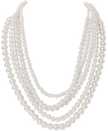 faux pearl necklace lauered