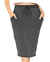 Urban CoCo Women's Ruched Waist Stretchy Flared Yoga Skirt (S, Black) at Amazon Women’s Clothing store