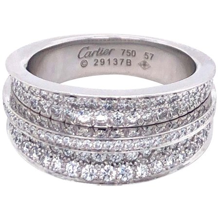 Cartier White Gold Diamond Pave Ring For Sale at 1stDibs