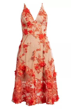 Dress the Population Audrey Embroidered Fit & Flare Dress | Nordstrom