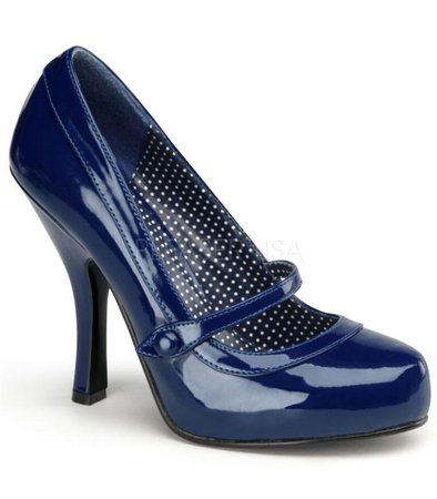 Pin Up Couture Cutiepie Navy Patent Baby Doll Pumps – The Atomic Boutique