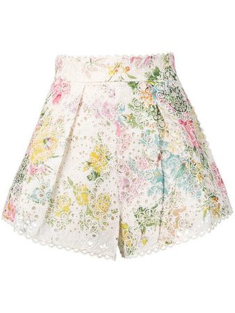 Zimmermann embroidered high waisted shorts $372 - Buy SS19 Online - Fast Global Delivery, Price