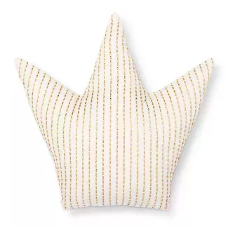 15"x15" Crown Throw Pillow Gold/White - Pillowfort™ : Target