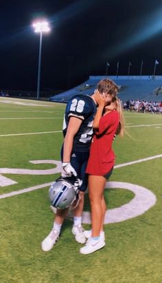 Football Girlfriend Life - Kisses after a touchdown . Love | Football girlfriend, Football relationship, Football couples