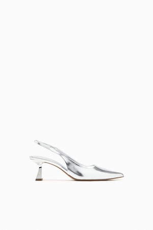 silver pointed pump