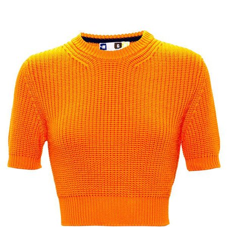 Knitted Orange Crop Top
