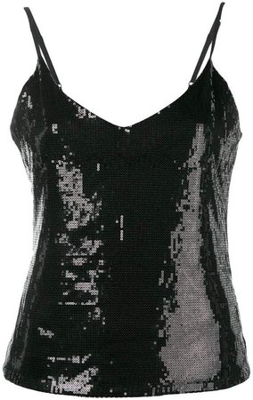 sequinned open back cami