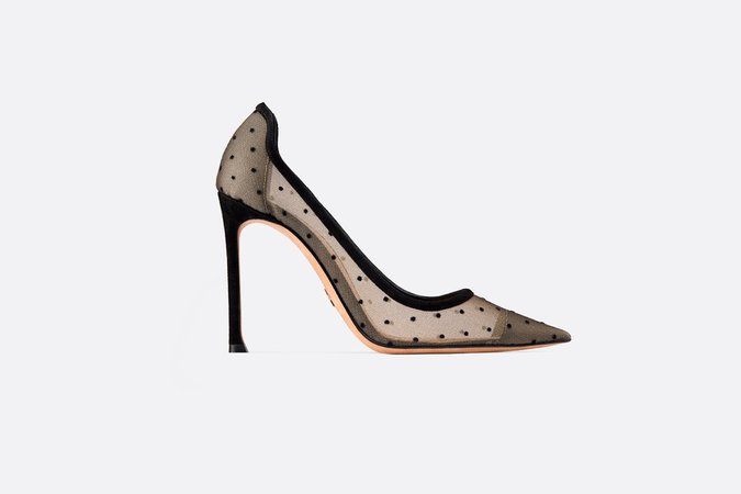 D-Moi high-heeled shoe in dotted Swiss tulle - Shoes - Woman | DIOR