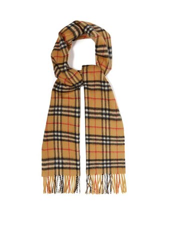 BURBERRY Vintage check brushed-cashmere scarf