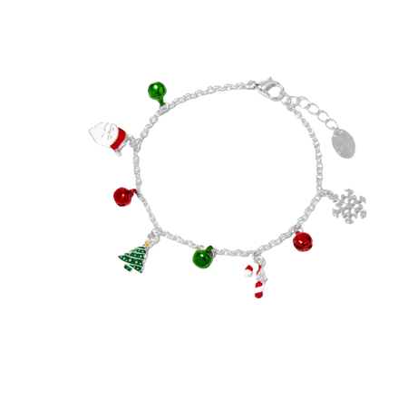 Claire's Christmas tree, Santa, candy cane & snowflake charm bracelet