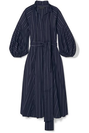 Lee Mathews | Goldie striped cotton-poplin midi dress | NET-A-PORTER.COM
