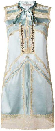 lace-embroidered shift dress
