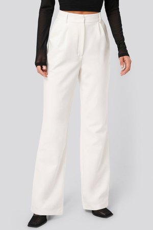 Wide Suit Pants Weiß | na-kd.com